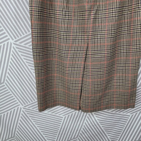 Vintage Houndstooth Skirt size 10/12 Mid Calf Length career Plaid Career - Picture 6 of 8